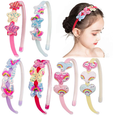 Diademas ninas pack 6 brillos corazones mariposas estrellas arcoiris con dientes