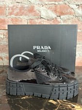 Prada double wheel calzature donna paillettes ladies trainers Size 36.5 uk 3.5