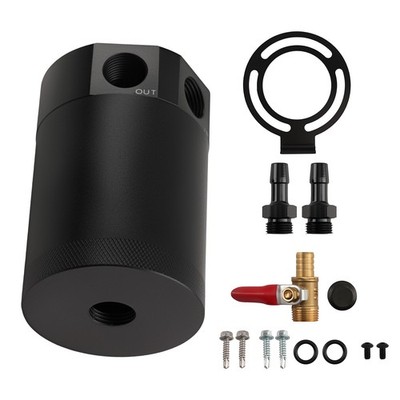 Universal Internly Baffled Oil Catch Can Tank 2 Port Separator New Aluminium