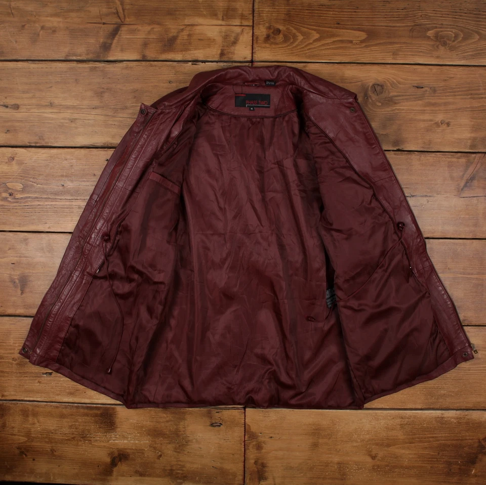 Vintage Phase 2 Leather Jacket XL Red Womens - Image 4 of 4