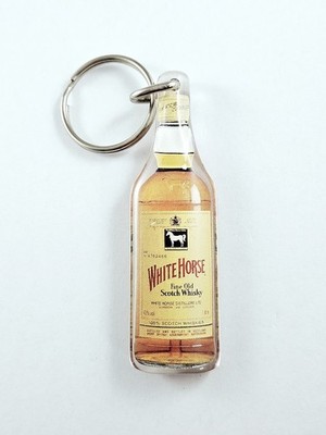 SCHLÜSSELANHÄNGER - Flasche WHITE HORSE - Fine Old SCOTCH WHISKY - Vintage 80er Jahre