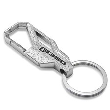 Ford F-350 Topographic Silver Carabiner Style Snap Hook Metal Key Chain