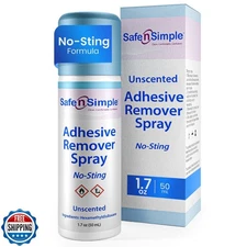 Safe n’ Simple Medical Adhesive Remover Spray for Skin - 1.7 Fl Oz No Sting A