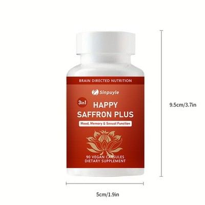Saffron Supplements With Saffron Flower Extract, Curcumin & Zinc For Mood, Memor