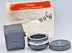 Vivitar Automatic Tele Converter Lens 2X-1 M42 Screw In - Case Caps Instruction