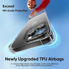 For iPhone 17 16 15 14 13 12 11 Pro Max Mini X Xs XR 8 Shockproof Clear Case