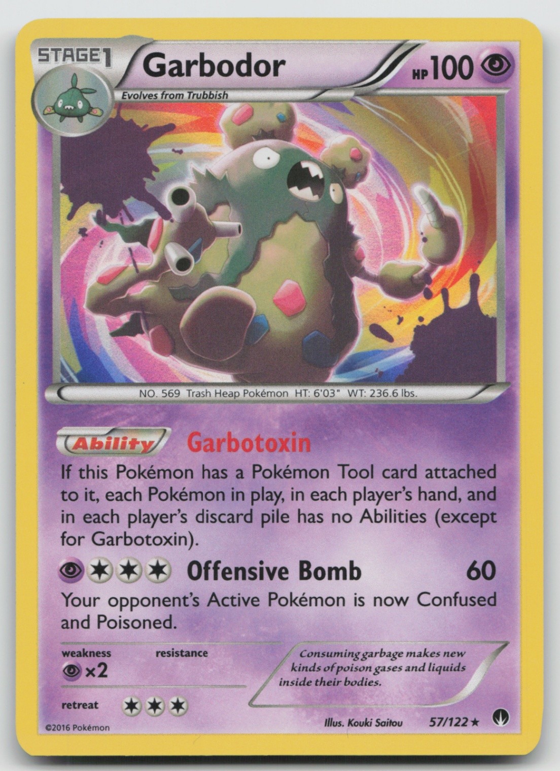 Garbodor 57/122 XY - BREAKpoint Holo Rare Pokemon TCG Card