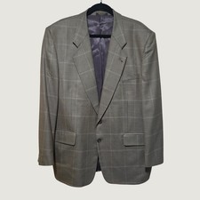 Gianfranco Ruffini Italy Mens Brown Glen Check Plaid Blazer Sport Coat 48R
