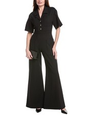 Carolina Herrera Button-Down Wool-Blend Jumpsuit Women's Black 0