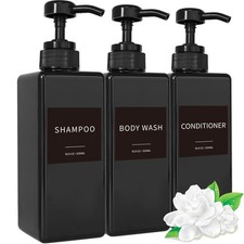 Shampoo and Conditioner Dispenser for Bathroom, Shower Soap Bottles Black