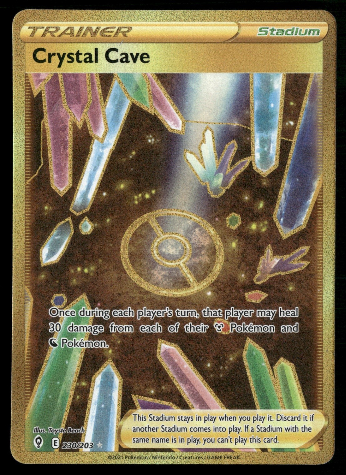 Crystal Cave Secret Rare SWSH07: Evolving Skies 230/203 NM Pokemon TCG
