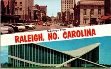 Greetings from Raleigh No. Carolina North Carolina Postcard Multi-View Chrome