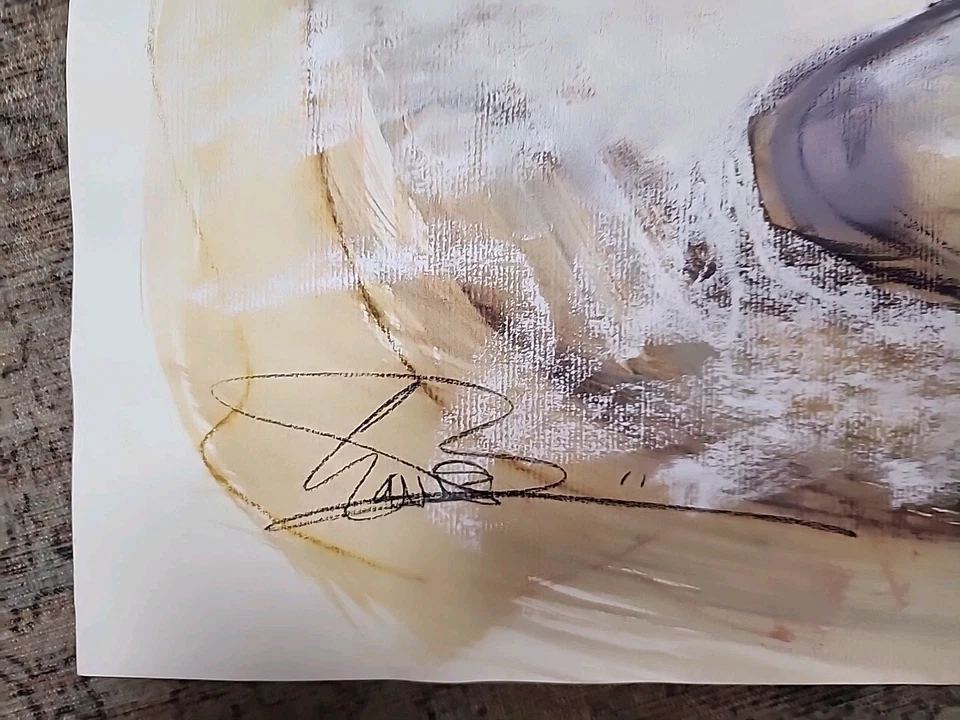 Figura feminina CRAMOLINI relâmpago nua dorme desenho a carvão ARTE ORIGINAL não impressa - Imagem 3 de 4