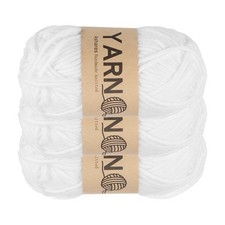 3Pcs Crocheting Yarn, 1.8mm White 5 Ply Acrylic Yarn 150 G,164 Yards Total