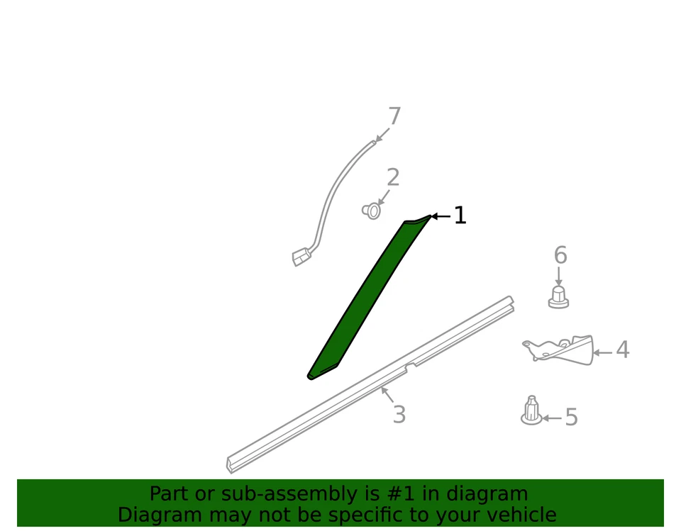 Moldura de pilar genuína Nissan 76836-6RA0A - Imagem 2 de 2