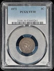 1871 Indian Head One Cent 1c Penny PCGS VF30