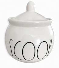 Rae Dunn SCOOP Canister Jar w/Lid White Ceramic Artisan Collection by Magenta