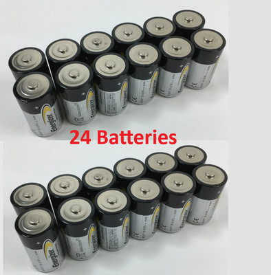 24 Batteries Energizer Industrial D Batteries Alkaline Exp. 12-2035 (NO Box)