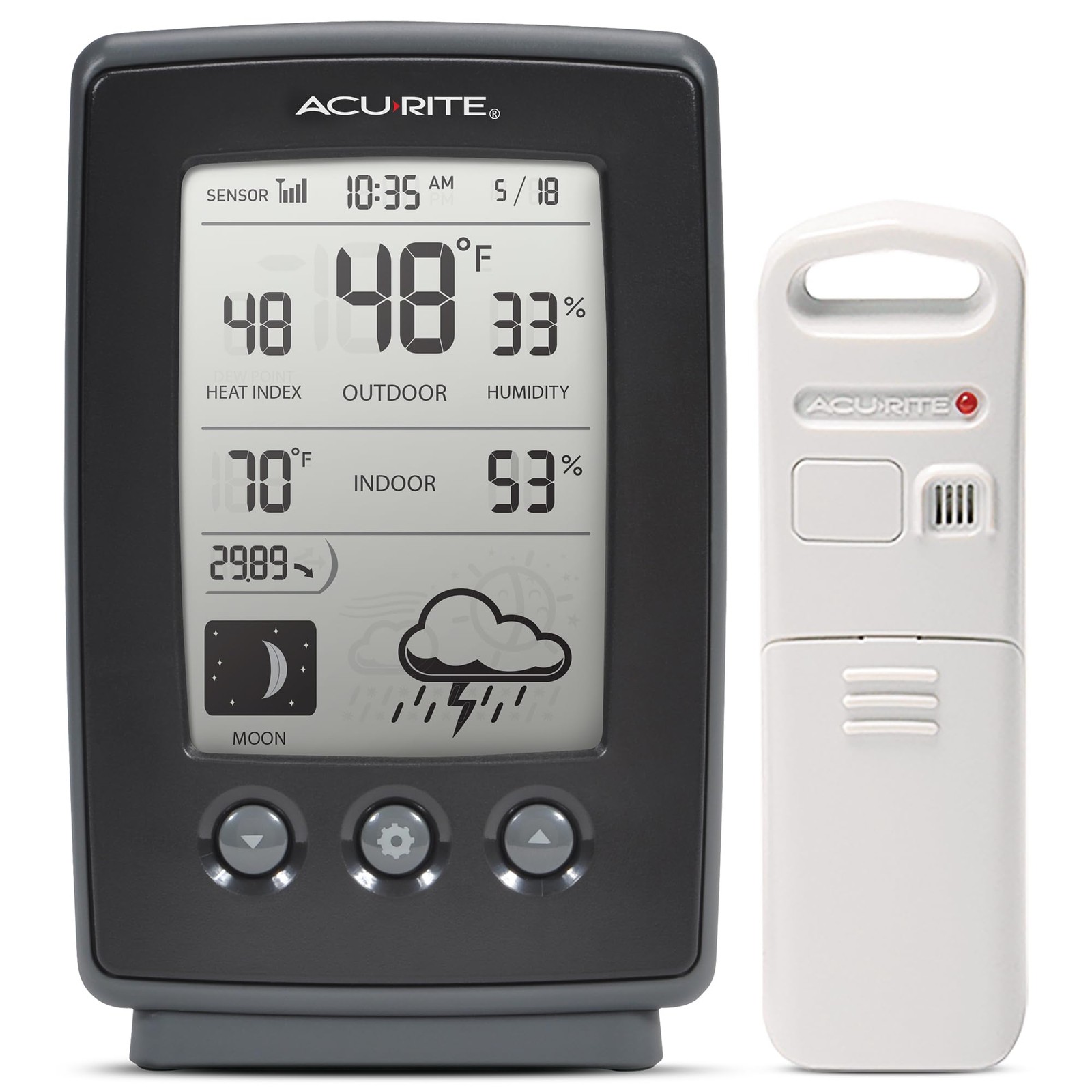 Digital Weather Forecaster with Indoor/Outdoor Temperature, 