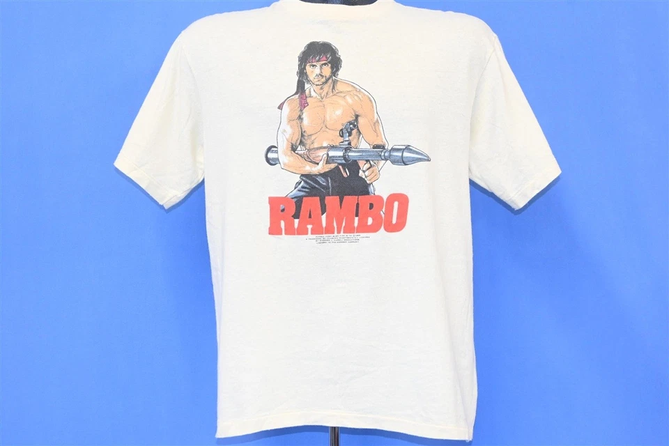 винтажный 80-х RAMBO первая кровь часть II Сильвестр Сталлоне действие фильм футболка L - Изображение 2 из 4