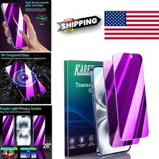 High Clarity Purple Privacy Screen Protector for iPhone 15 Pro Max 99.99 Percent
