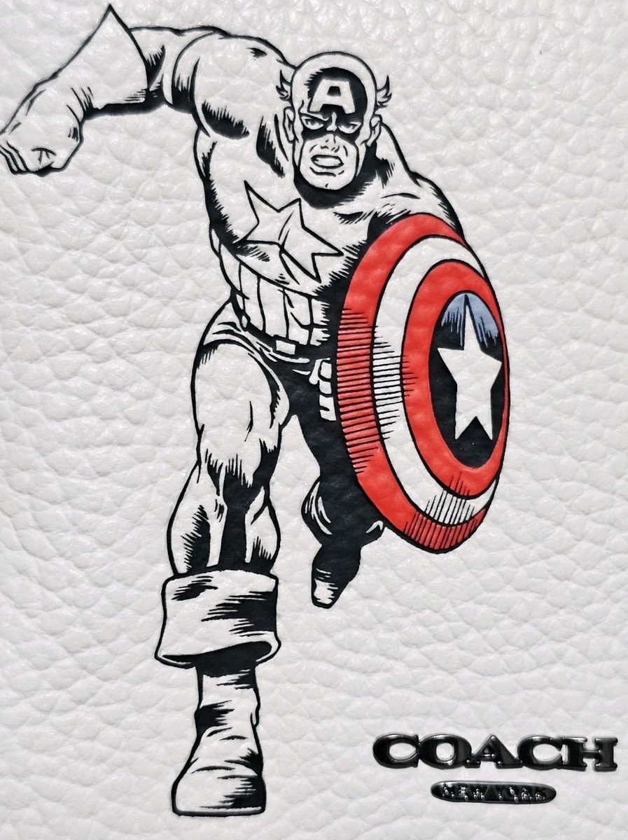 Coach x Marvel Medium Zip Around Wallet with Captain America Chalk