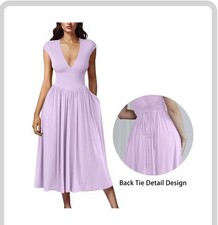Viral OYS Cap Sleeve Midi Dress With Pockets