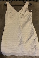 Express Womens Dress Medium Beige Khaki Color  V Neck Dress Zippered Back
