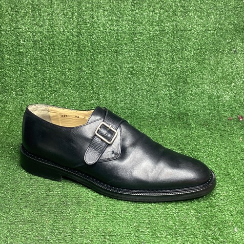 BARNEYS NEW YORK Men's Black Leather Monk Strap Dress Shoes Italy Made SZ 9.5 M - Picture 3 of 8
