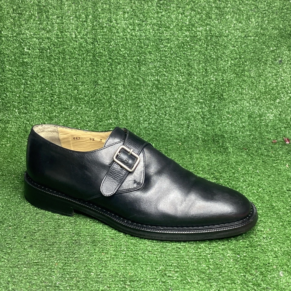 BARNEYS NEW YORK Men's Black Leather Monk Strap Dress Shoes Italy Made SZ 9.5 M - Image 3 of 4