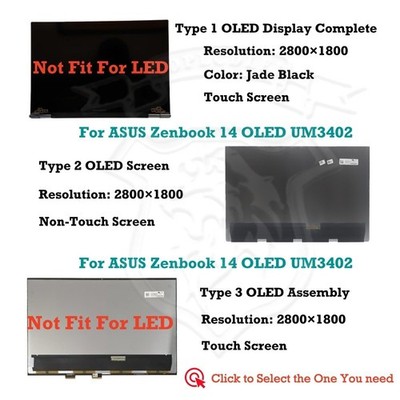 ASUS Zenbook 14 OLED UM3402YA-WS51T 2.8K 90Hz LCD Touchscreen Display Komplett