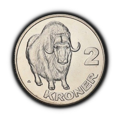 GREENLAND. 2010, 2 Kroner - Muskox, Kalaallit Nunaat Polar Bear RARE 2