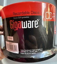 Gigaware 50 Pack CD-R Recordable Discs 700MB 80 Minutes Sealed 52X Write Speed