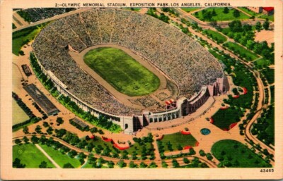  Postcard Olympics Memorial Stadium Exposition Park Los Angeles Cal 