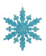 Image of Christmas Tree Decoration 6 Pack Glitter Snowflakes & Garland Hanging (Various)