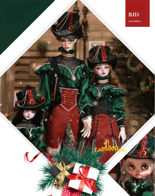 Blythe 1/6 1/4 Puyoo 1/3 SD16 BJD Clothes Outfit Christmas Song Dress Headwear