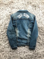 "the King" Jean Jacket Juniors Size Xxxl Blue Denim Long Sleeve Button Closure
