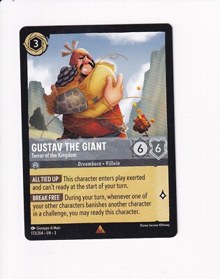 DISNEY LORCANA INTO THE INKLANDS GUSTAV THE GIANT TERROR OF THE KINGDOM