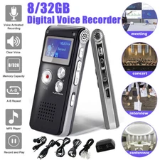 Digital Voice Recorder Dictaphone Audio MP3 Sound Recorder Mini Spy Lecture Mic