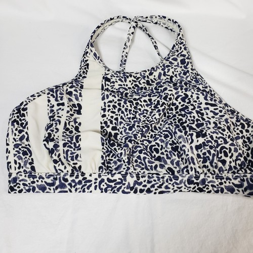 Neu Athleta Bikini Oberteil dunkelblau mit weiß Crossback 36 B C Bügel neu ohne Etikett - Bild 1 von 11
