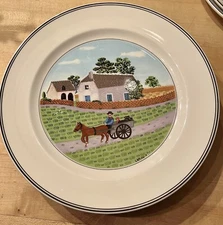 Villeroy & Boch Design Naif Dinner Plate 10 5/8" Going to Market Horse & Cart