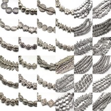 10 Strds 8" Tibetan Alloy Metal Beads Antique Silver Loose Spacers Pick Shapes