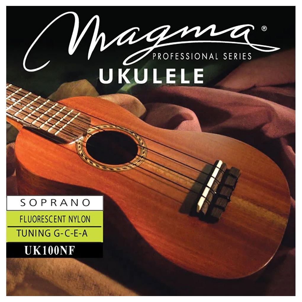 MAGMA UKULELE STRINGS UK100NF - FLUORESCENT NYLON - SOPRANO SET - GCEA TUNING