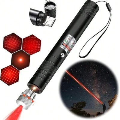 Red Laser Pointer Pen Rechargable Beam Torche Lazer Pen 1000Miles