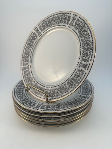Wilshire House - Spanish Scroll - Salad Dessert Plate - Gold Trim - Set of 6 - Picture 3 of 10