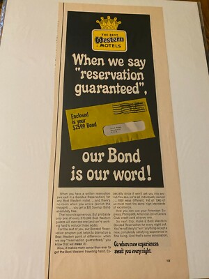 Vintage 1968 Best Western Motels Reservation Guaranteed ad