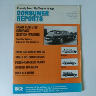 #ad July 1976 Consumer Reports Magazine Vol. 41 No. 7 Vintage Product Reviews $10.00