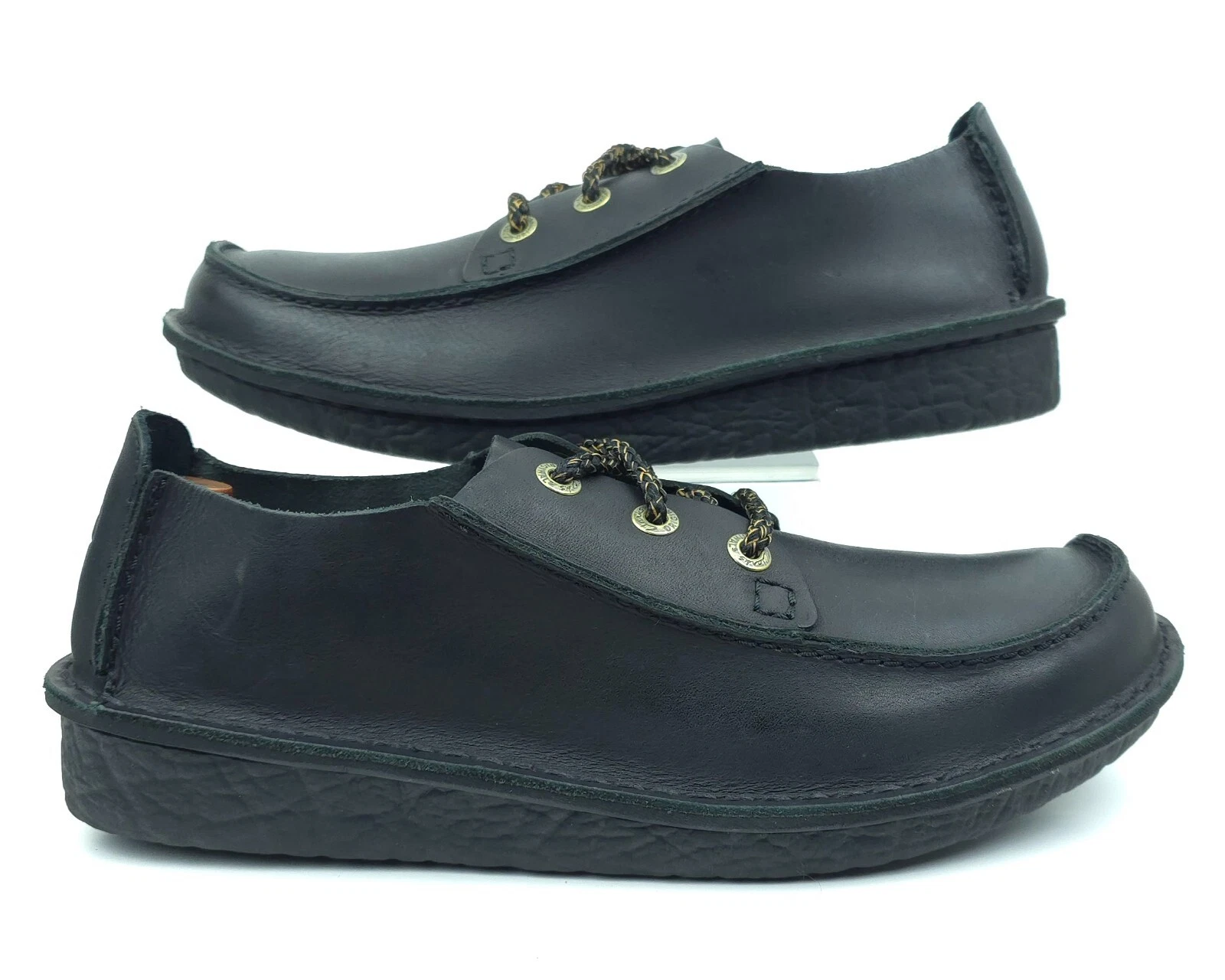 Scarpe Oxford Clarks Trek Veldt da uomo 8 in pelle nera originali