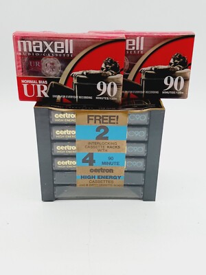 [4] Certron Cassette High Energy Gamma C-90 & (2) Maxwell UR 90 Sealed Cassettes