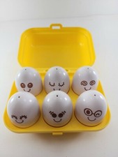 Tomy Egg Shape Sorting Toy Hide N Squeak 1993 Vintage Egg Carton Yellow
